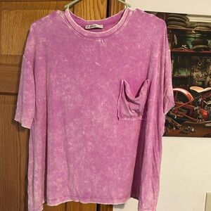 Zenana Outfitters Purple Ribbed Top